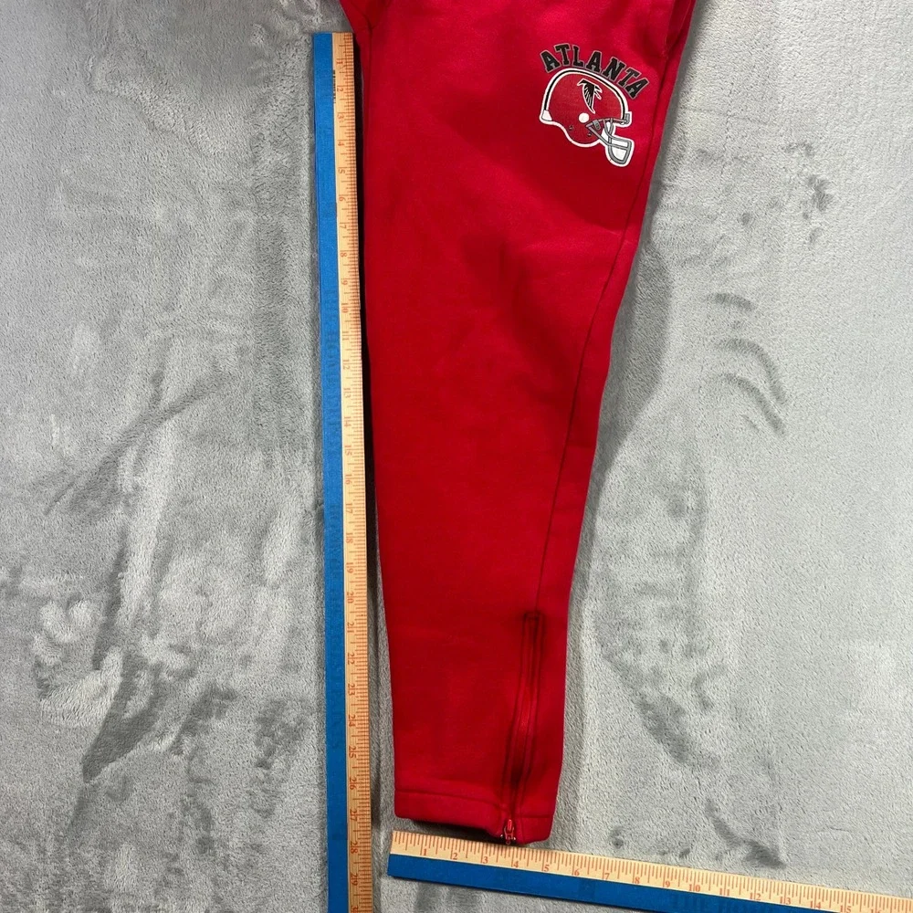 Atlanta Falcons Starter Sweatpants Mens Medium Red NFL Joggers Ankle Zipper